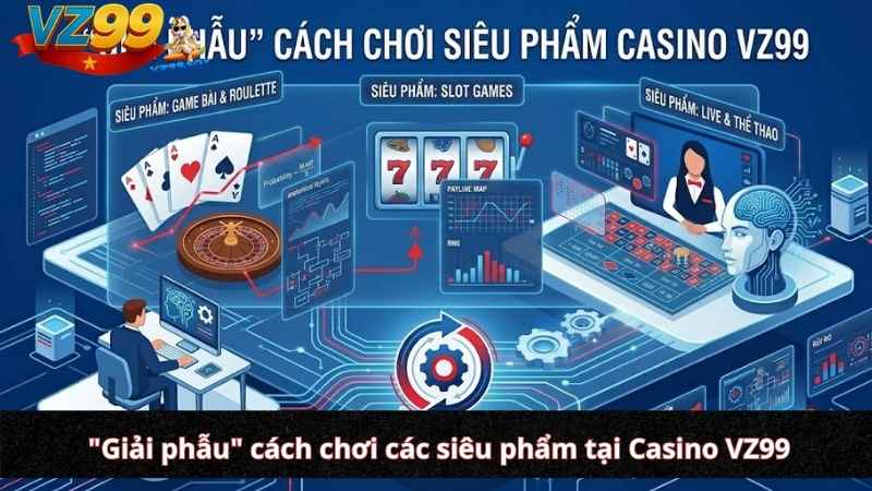 Cách chơi Casino online VZ99: Từ quy tắc cơ bản đến chiến lược của bậc thầy sòng bài "Giải phẫu" cách chơi các siêu phẩm tại Casino VZ99